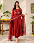 TEXSTILE Women Embroidered Flared Kurta Suit Set