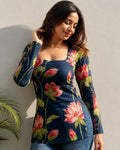 NYRIKA Women Floral Print Slim Fit Top