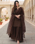 NYRIKA Women Foil Printed Kurta Sharara Set
