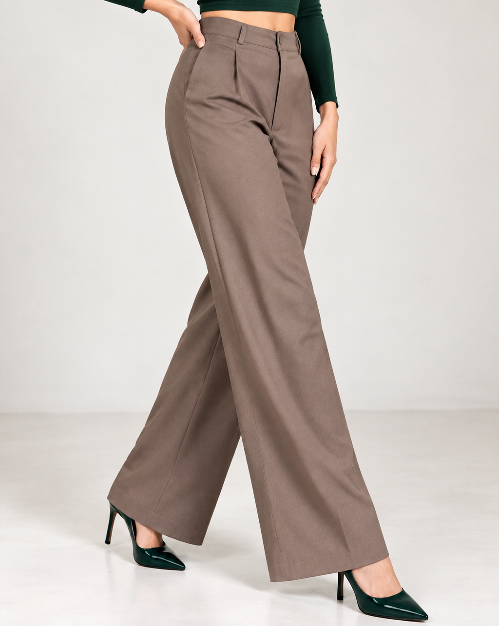 SHEIN Women Full Length Dart Detail Pleated Pants