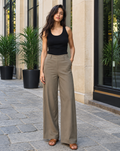 SHEIN Women Full Length Fixed Waist Back Zipped Pant