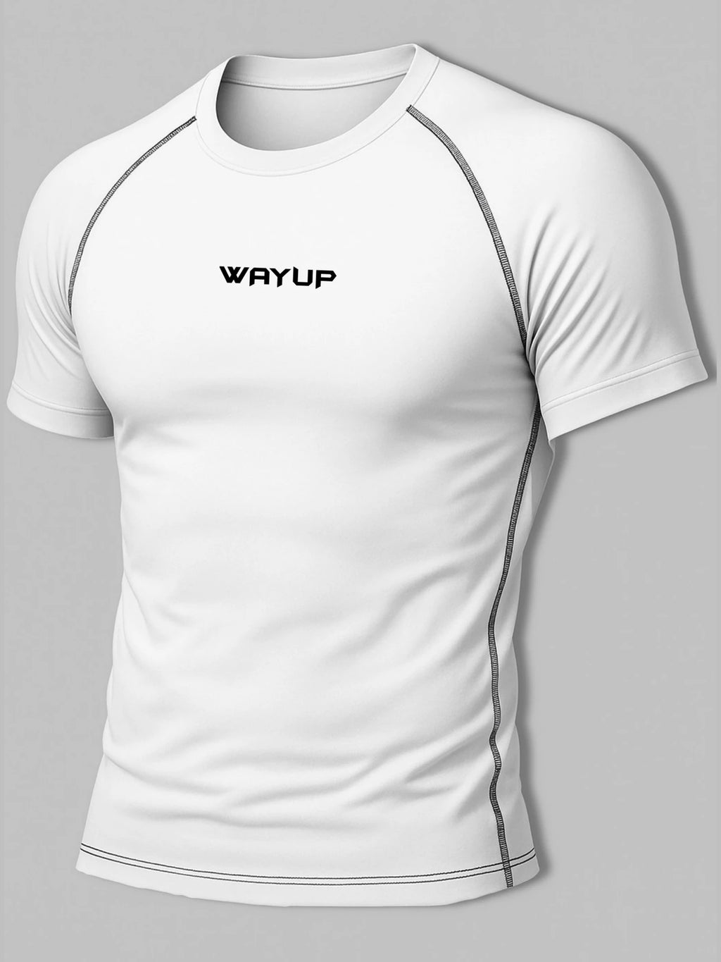 Gym Hound Men Typography Round Neck Polyester White T-Shirt