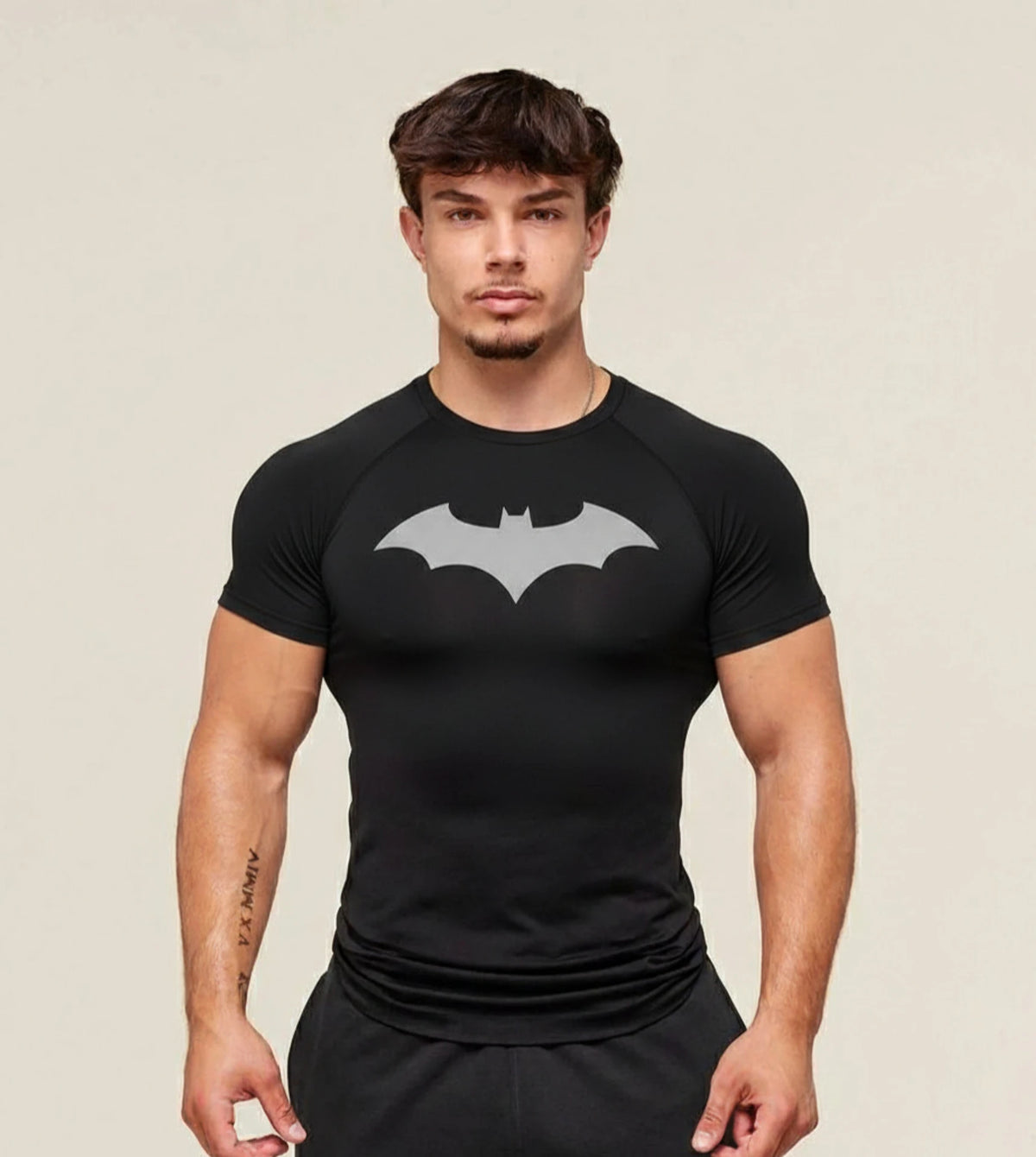 Zylos Men Printed Round Neck Nylon T-Shirt