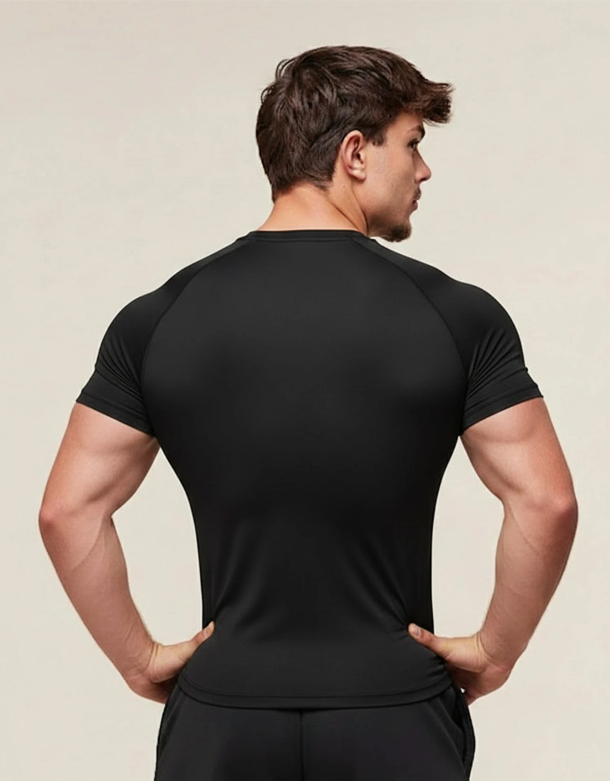 Zylos Men Printed Round Neck Nylon T-Shirt